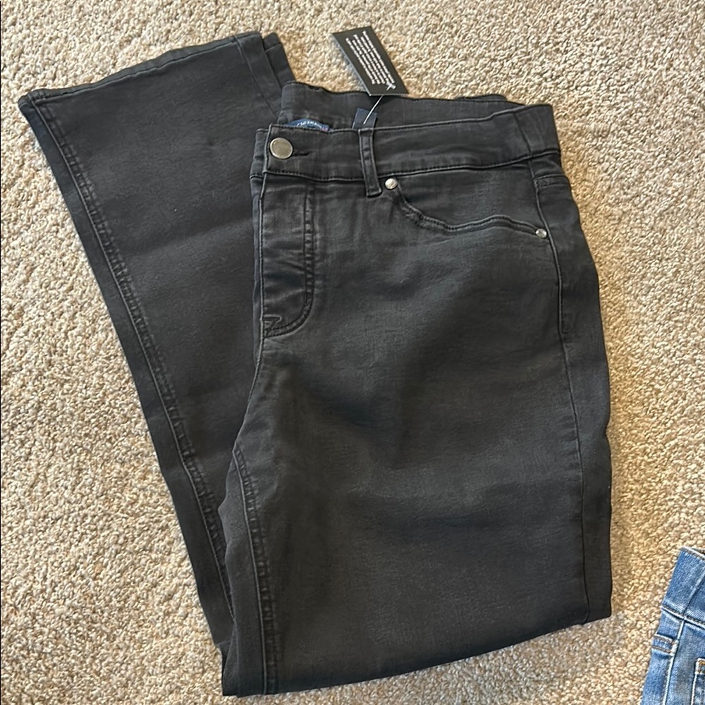 Issac Mizrahi True Denim Black straight leg - new with tags!